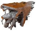 Gray and Natural Teak Root Console