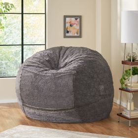 Blalock Faux Fur 5 ft. Winter Bean Bag, Brown and Beige