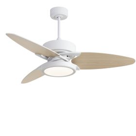 52 In Light wood Ceiling Fan Lighting with Remote Control