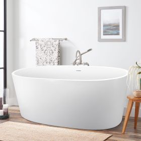 59" 100% Acrylic Freestanding Bathtub, Contemporary Soaking Tub, white Bathtub