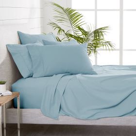 6 Piece Sheet Set, Microfiber, 2 Extra Pillowcases, Cal King (Actual Color: Light Blue)